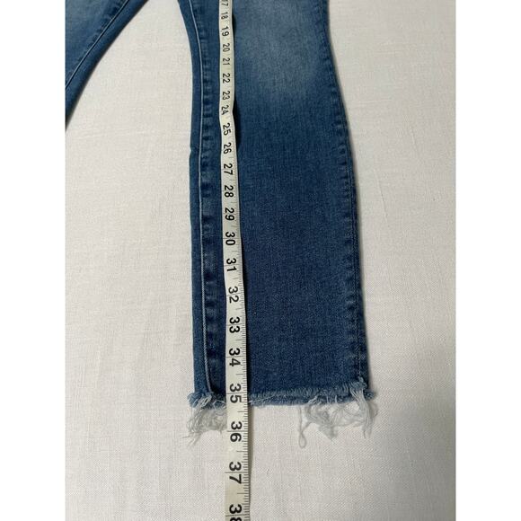 Mother Denim High Waisted Looker Ankle Fray jeans in hop on hop off size 25 - Picture 10 of 10